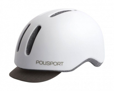 Polisport Commuter-Urban Helmet with Rear Led Light White and Grey- L Size
